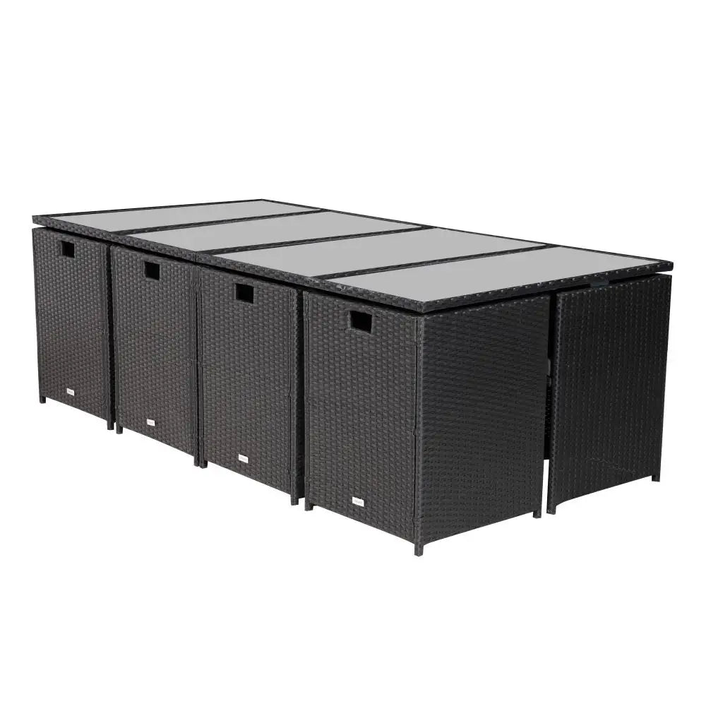 Bali 13PC Outdoor Dining Set-Black - Furniture > Outdoor