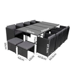 Bali 13PC Outdoor Dining Set-Black - Furniture > Outdoor