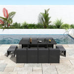 Bali 13PC Outdoor Dining Set-Black - Furniture > Outdoor
