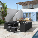 Bali 13PC Outdoor Dining Set-Black - Furniture > Outdoor