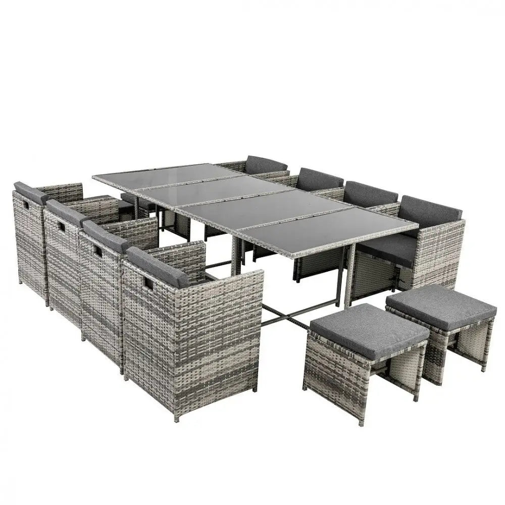 Bali 13PC Outdoor Dining Set-Grey - Furniture > Outdoor