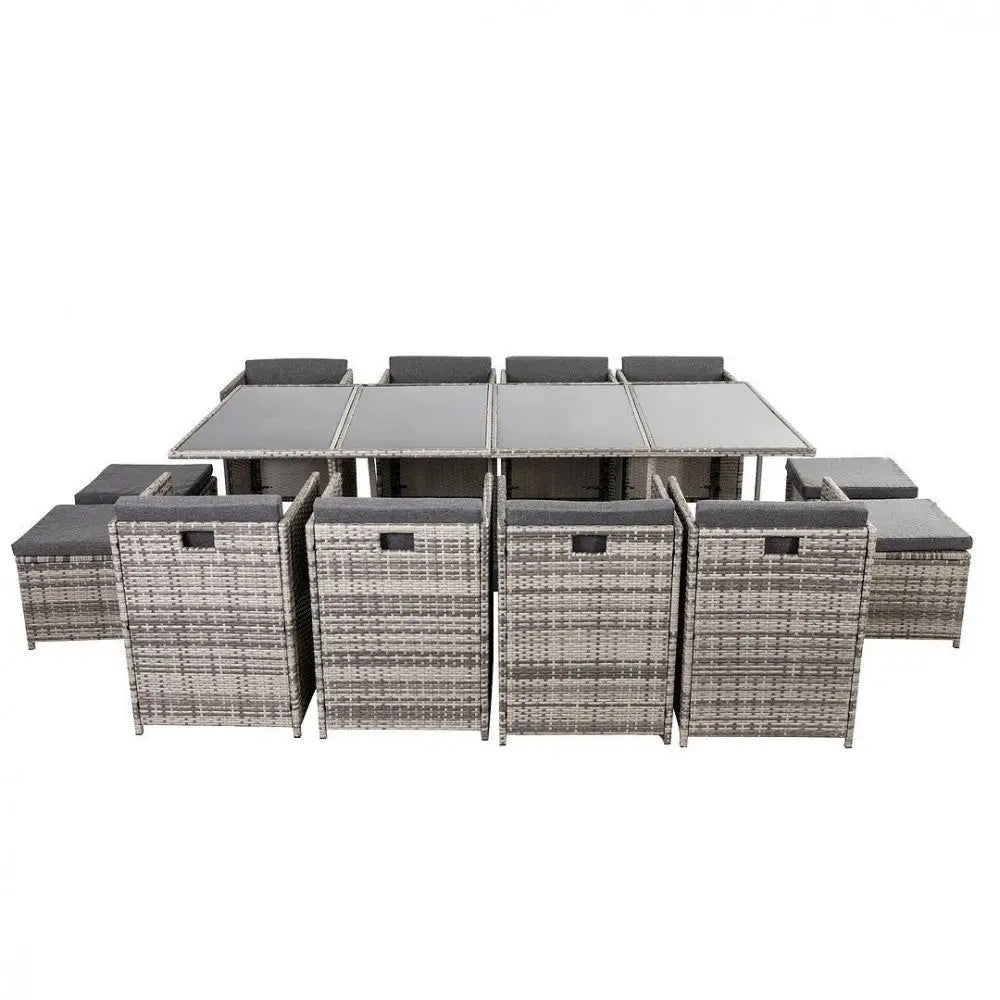 Bali 13PC Outdoor Dining Set-Grey - Furniture > Outdoor