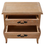 Bali Bedside Table 2 Drawers Storage Shelf Side End Tables Oak - Furniture > Bedroom