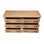 Bali Dresser Mirror 6 Chest of Drawers Tallboy Storage Oak - Furniture > Bedroom > Dressers