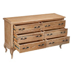 Bali Dresser Mirror 6 Chest of Drawers Tallboy Storage Oak - Furniture > Bedroom > Dressers
