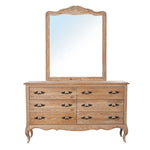 Bali Dresser Mirror 6 Chest of Drawers Tallboy Storage Oak - Furniture > Bedroom > Dressers