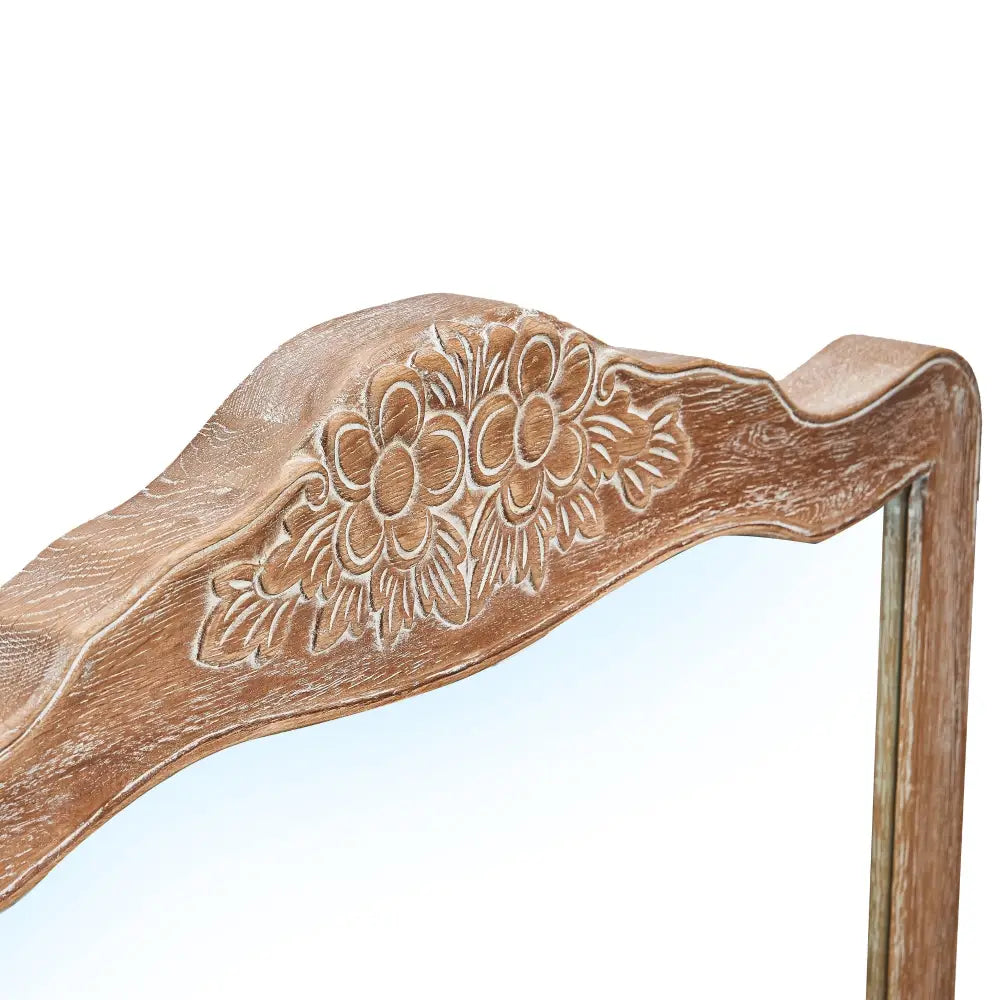Bali Dresser Mirror Dressing Table Solid Oak Wood Frame Oak - Furniture > Living Room