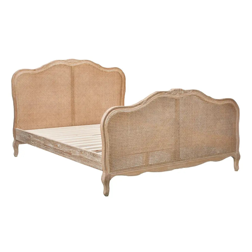 Bali King Size Bed Frame Rattan Solid Timber Wood Mattress Base Oak - Furniture > Bedroom