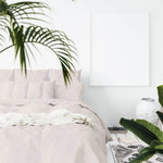 Balmain 1000 Thread Count Hotel Grade Bamboo Cotton Quilt Cover Pillowcases Set - King - Blush - Home & Garden > Bedding