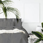 Balmain 1000 Thread Count Hotel Grade Bamboo Cotton Quilt Cover Pillowcases Set - King - Pewter - Home & Garden >