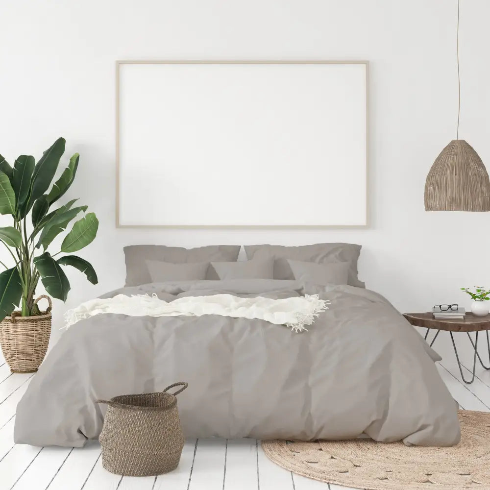 Balmain 1000 Thread Count Hotel Grade Bamboo Cotton Quilt Cover Pillowcases Set - King - Dove - Home & Garden > Bedding