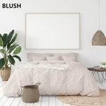 Balmain 1000 Thread Count Hotel Grade Bamboo Cotton Quilt Cover Pillowcases Set - King - Blush - Home & Garden > Bedding