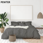 Balmain 1000 Thread Count Hotel Grade Bamboo Cotton Quilt Cover Pillowcases Set - King - Pewter - Home & Garden >