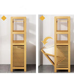 Bamboo 2-in-1 Laundry Hamper with 2 Shelves and Clothes Basket - Furniture > Office