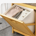 Bamboo 2-in-1 Laundry Hamper with 2 Shelves and Clothes Basket - Furniture > Office