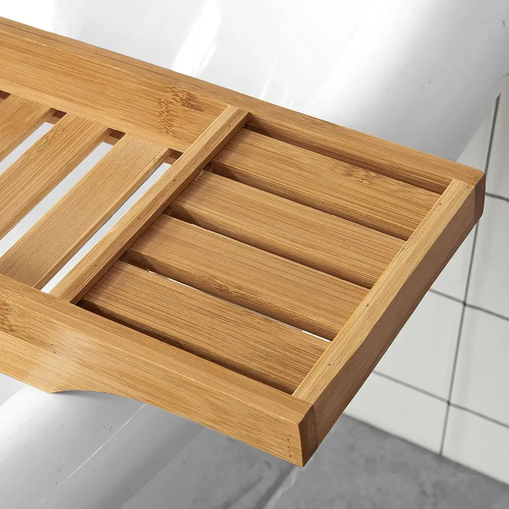 Bamboo Bath Caddy Tray,Organiser Natural - Home & Garden > Bathroom Accessories > Bath Caddies