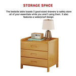 Bamboo Bedside Table Nightstand Storage Bedroom Sofa Side Stand - Furniture > Office