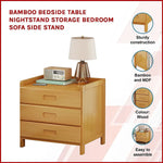 Bamboo Bedside Table Nightstand Storage Bedroom Sofa Side Stand - Furniture > Office