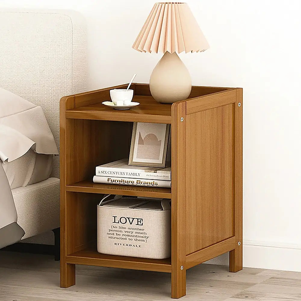 Bamboo Bedside Table Nightstand Storage Bedroom Sofa Side Stand - Furniture > Office