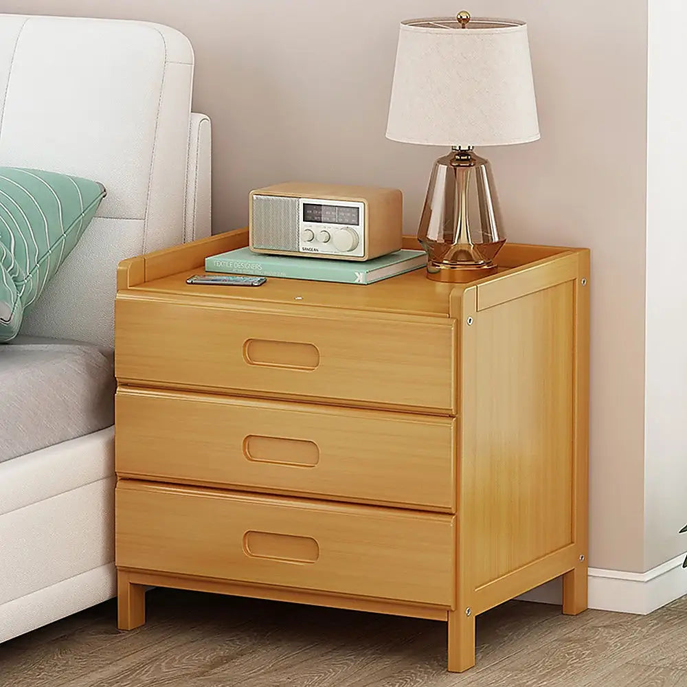 Bamboo Bedside Table Nightstand Storage Bedroom Sofa Side Stand - Furniture > Office