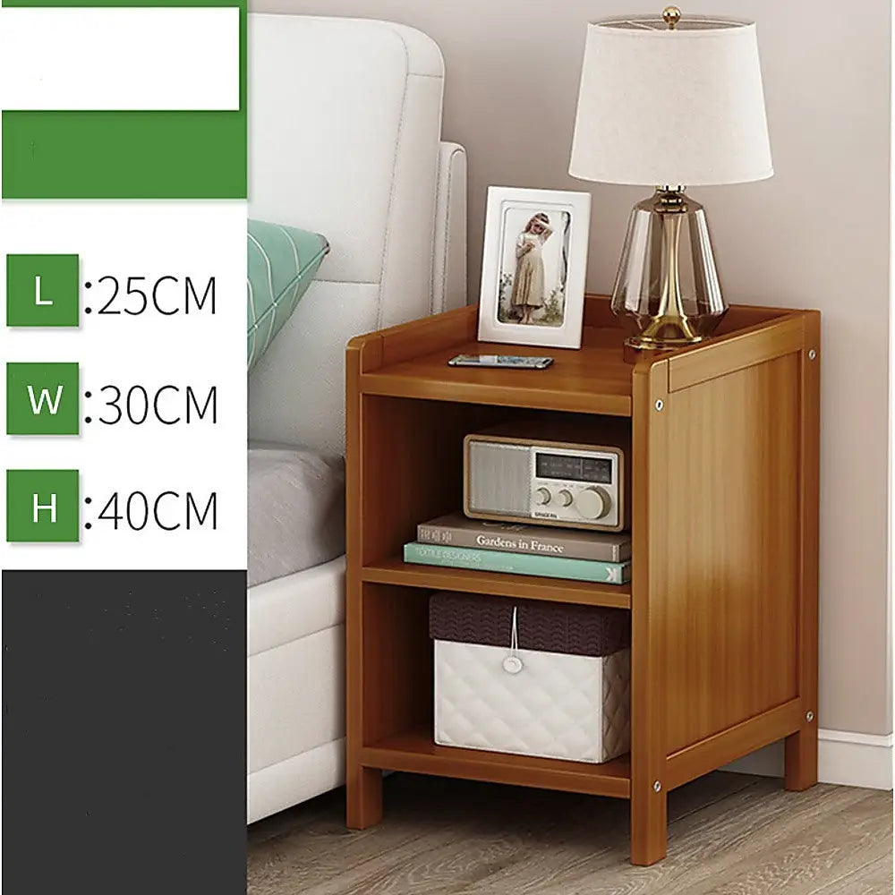 Bamboo Bedside Table Nightstand Storage Bedroom Sofa Side Stand - Furniture > Office