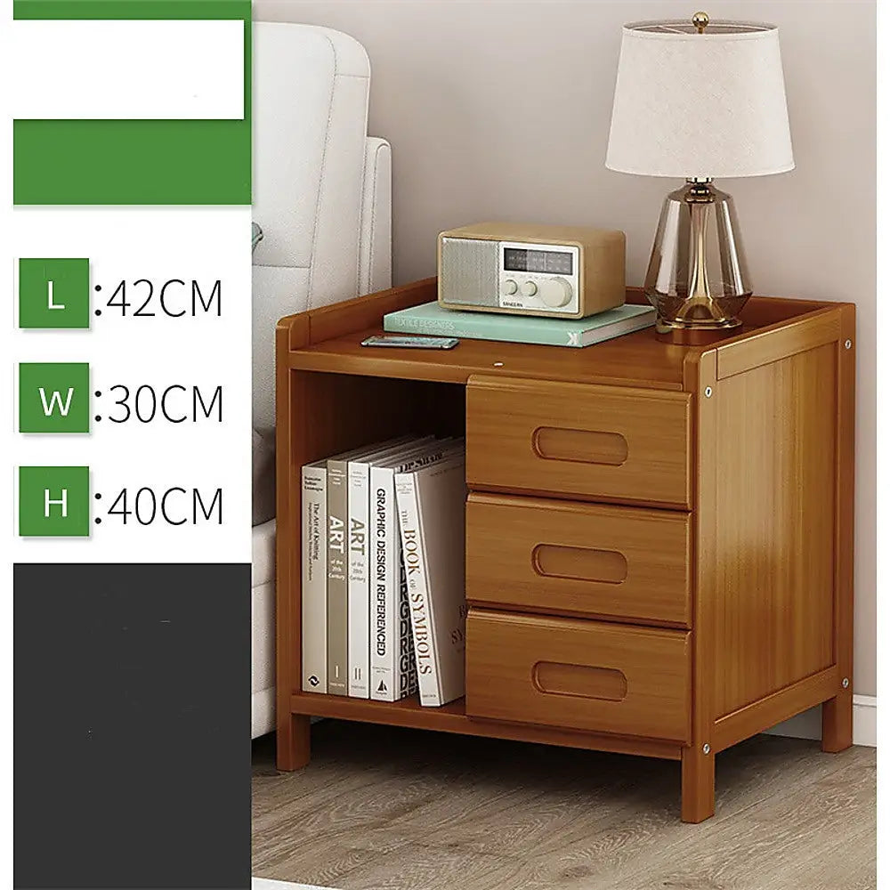 Bamboo Bedside Table Nightstand Storage Bedroom Sofa Side Stand - Furniture > Office