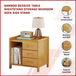 Bamboo Bedside Table Nightstand Storage Bedroom Sofa Side Stand - Furniture > Bedroom > Bedside Tables