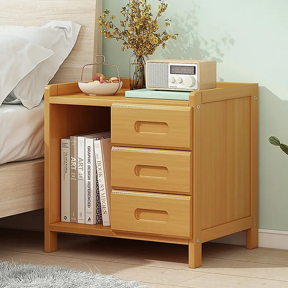 Bamboo Bedside Table Nightstand Storage Bedroom Sofa Side Stand - Furniture > Bedroom > Bedside Tables