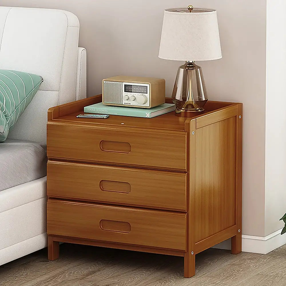 Bamboo Bedside Table Nightstand Storage Bedroom Sofa Side Stand - Furniture > Bedroom > Bedside Tables