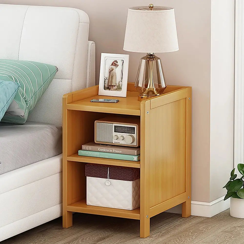 Bamboo Bedside Table Nightstand Storage Bedroom Sofa Side Stand - Furniture > Office