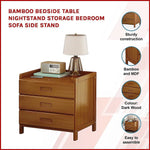Bamboo Bedside Table Nightstand Storage Bedroom Sofa Side Stand - Furniture > Bedroom > Bedside Tables