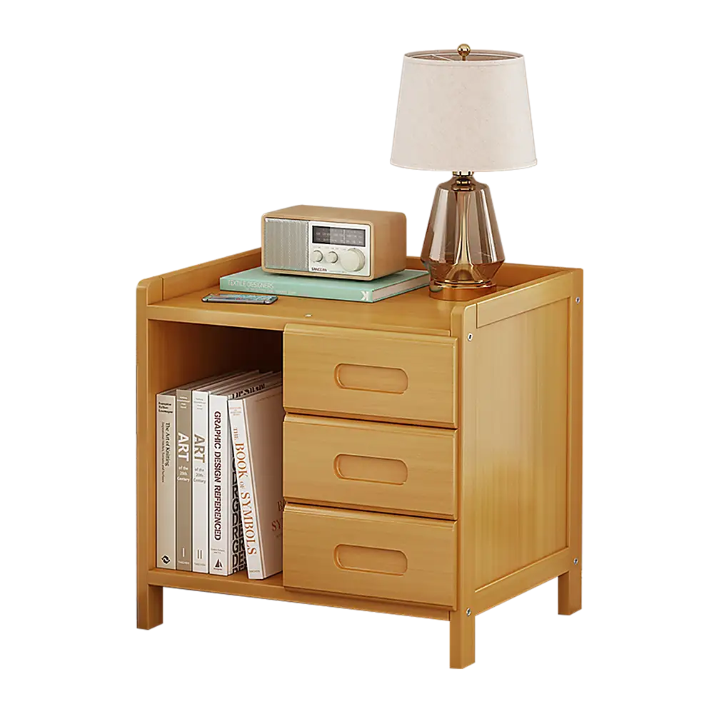 Bamboo Bedside Table Nightstand Storage Bedroom Sofa Side Stand - Furniture > Bedroom > Bedside Tables