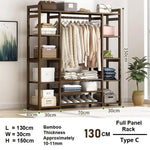 Bamboo Clothes Rack Garment Closet Storage Organizer Hanging Rail Shelf Dress room 130cm - Furniture > Living Room