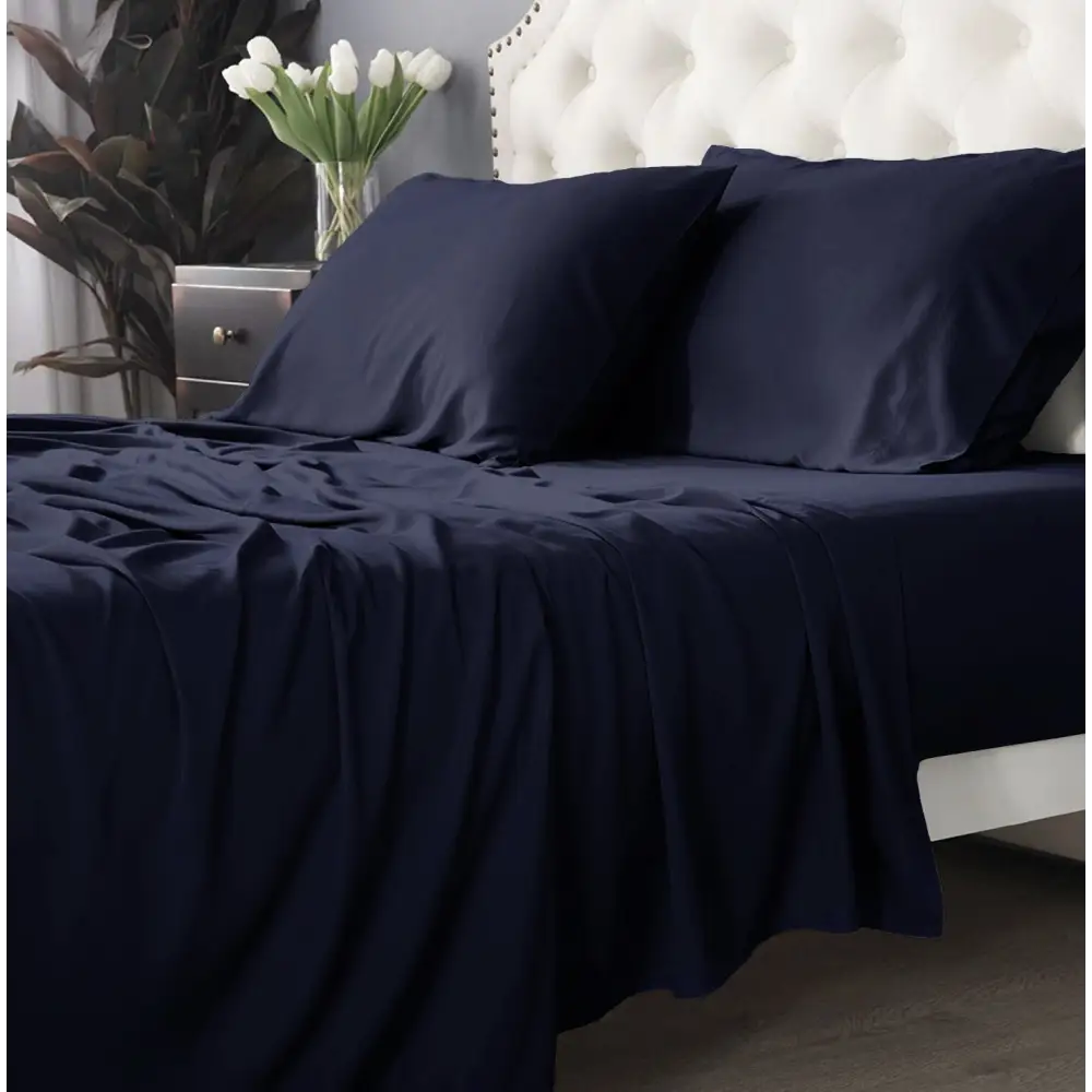 Bamboo Cotton 500 TC Indigo Sheet Set by Park Avenue Split King - Home & Garden > Bedding > Bed Sheets