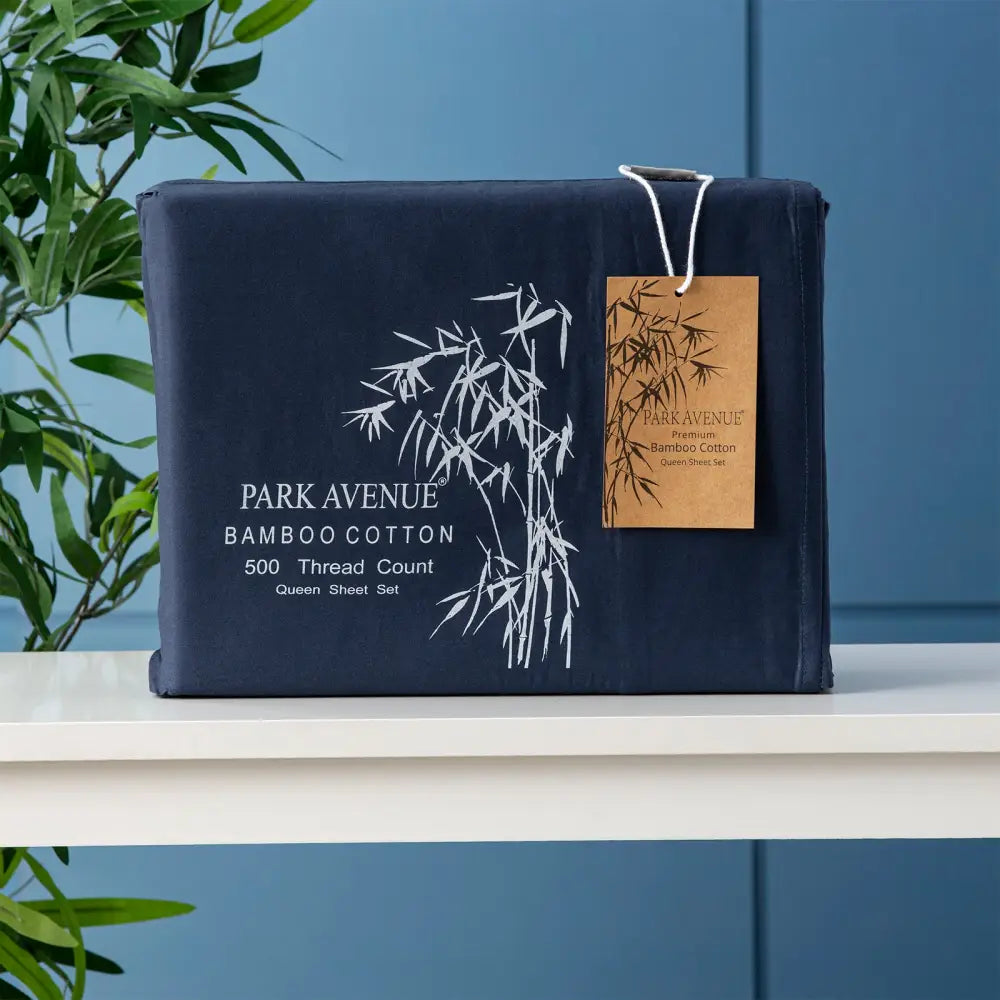 Bamboo Cotton 500 Thread Count Indigo Sheet Sets by Park Avenue Super King - Home & Garden > Bedding > Bed Sheets