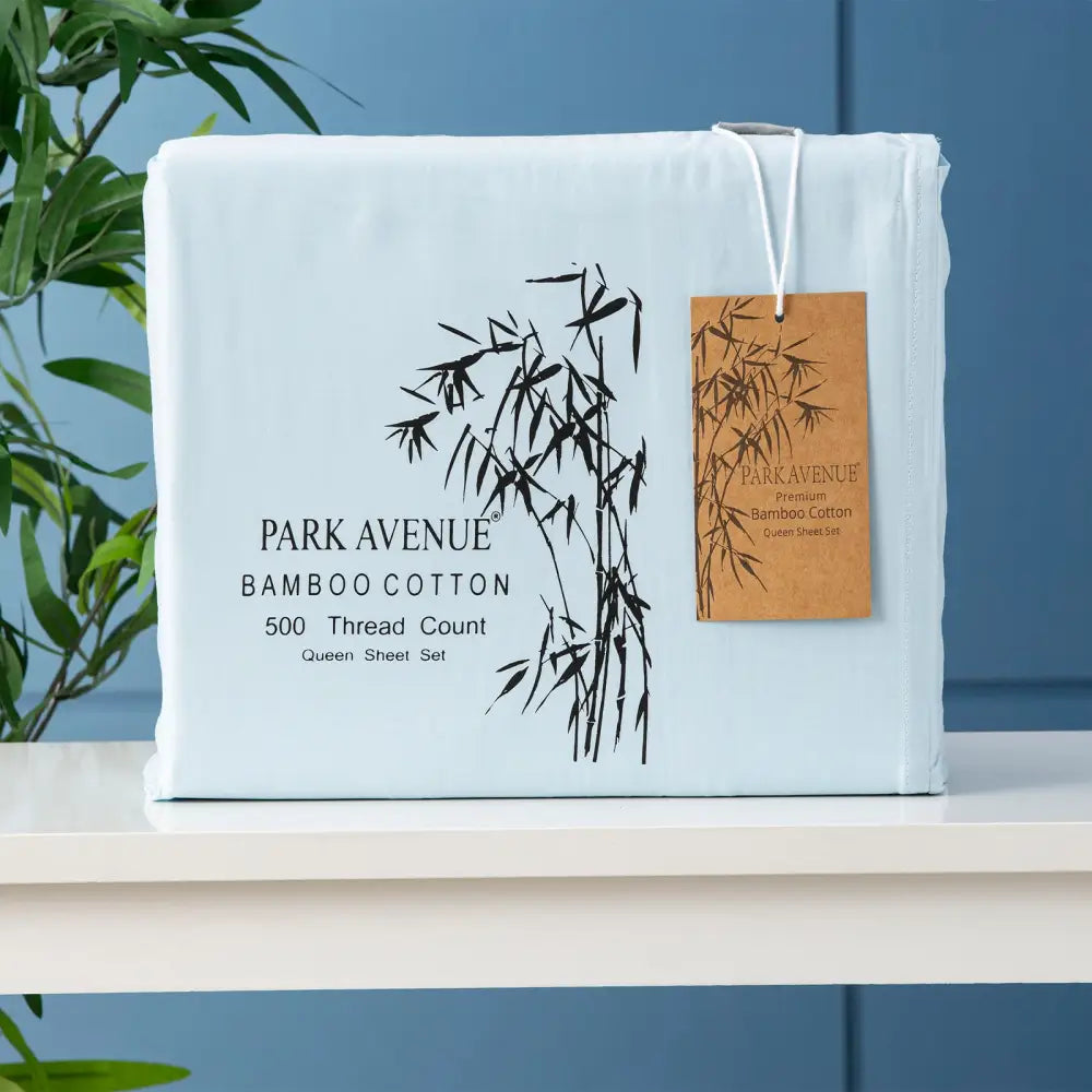 Bamboo Cotton 500 Thread Count Mid Blue Sheet Sets by Park Avenue King - Home & Garden > Bedding > Bed Sheets
