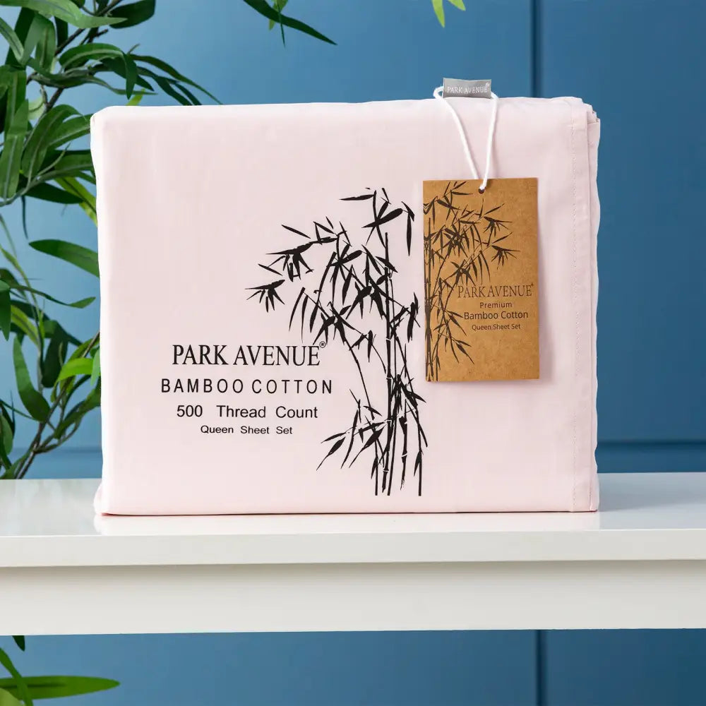 Bamboo Cotton 500 Thread Count Peach Sheet Sets by Park Avenue Single - Home & Garden > Bedding > Bed Sheets