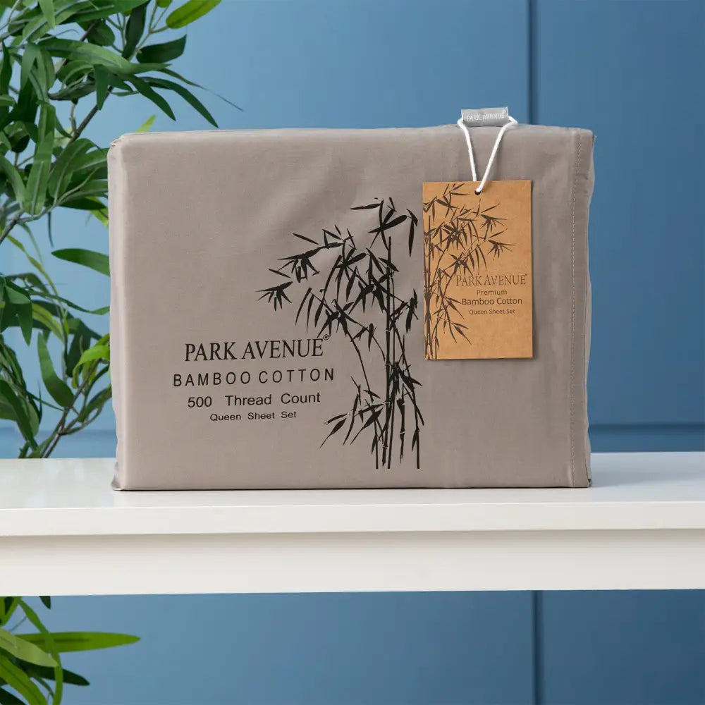 Bamboo Cotton 500 Thread Count Pewter Sheet Sets by Park Avenue Super King - Home & Garden > Bedding > Bed Sheets
