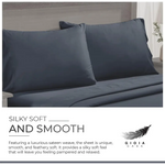 Bamboo Cotton Blend All Season Bedding Set - Charcoal - Queen Size - Home & Garden > Bedding > Bed Sheets