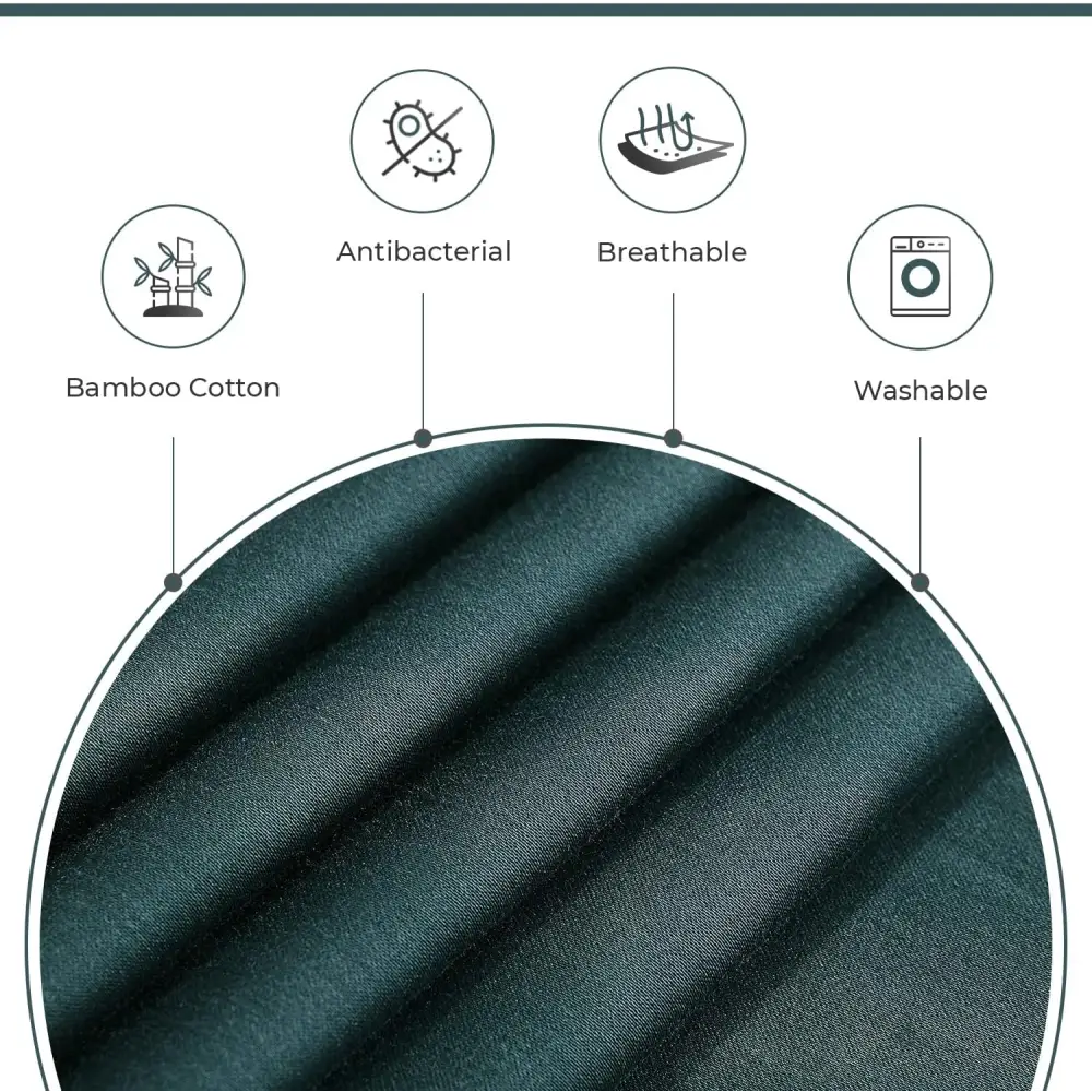 Bamboo Cotton Blend All Season Bedding Set - Emerald Green - Queen Size - Home & Garden > Bedding > Bed Sheets