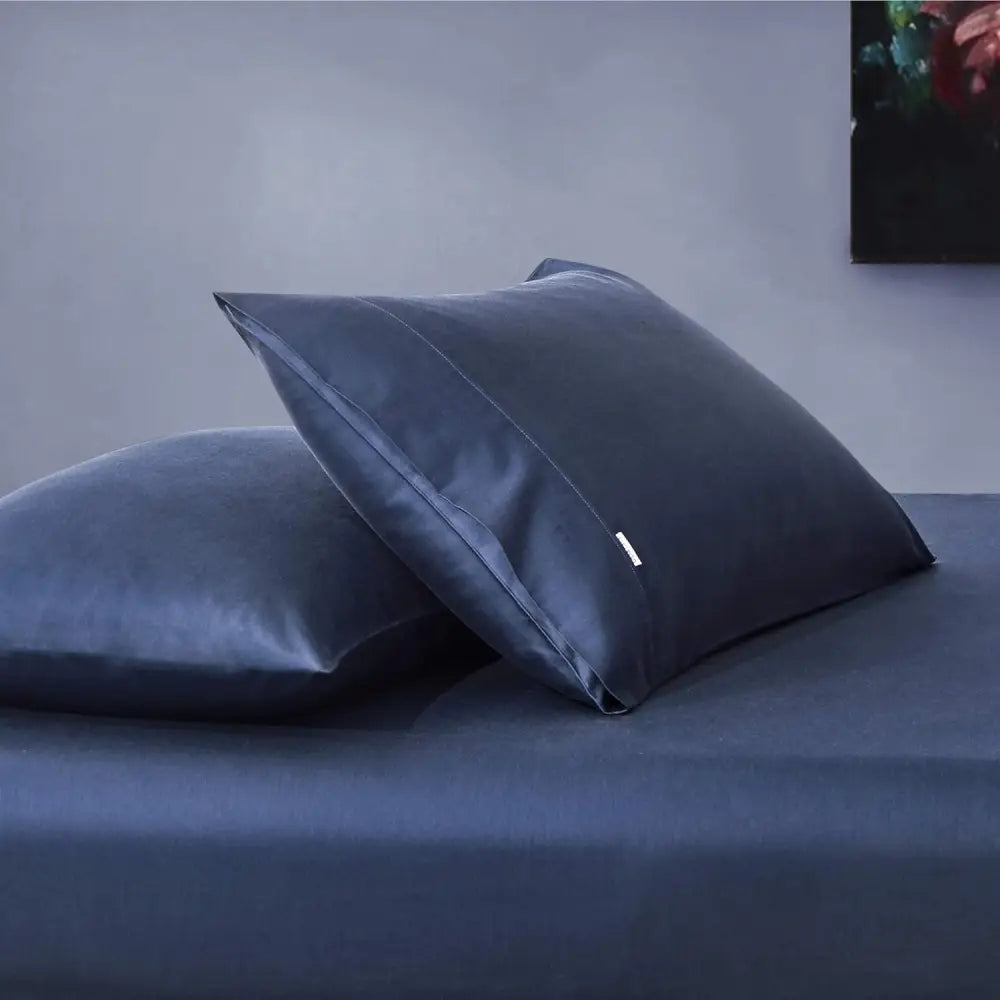 Bamboo Cotton Blend All Season Bedding Set - Navy Blue - Double Size - Home & Garden > Bedding > Bed Sheets