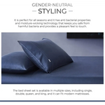 Bamboo Cotton Blend All Season Bedding Set - Navy Blue - Double Size - Home & Garden > Bedding > Bed Sheets
