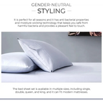 Bamboo Cotton Blend All Season Bedding Set - Silver - Queen Size - Home & Garden > Bedding > Bed Sheets