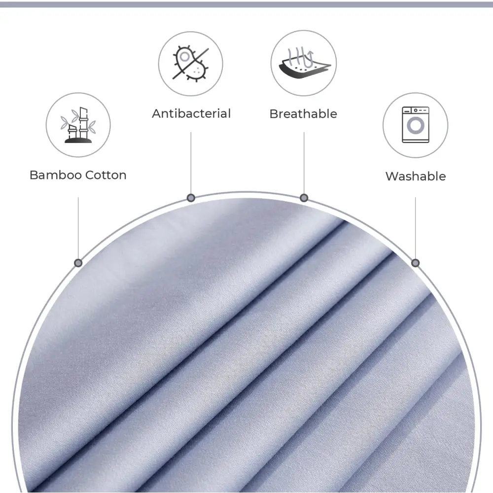 Bamboo Cotton Blend All Season Bedding Set - Silver - Queen Size - Home & Garden > Bedding > Bed Sheets