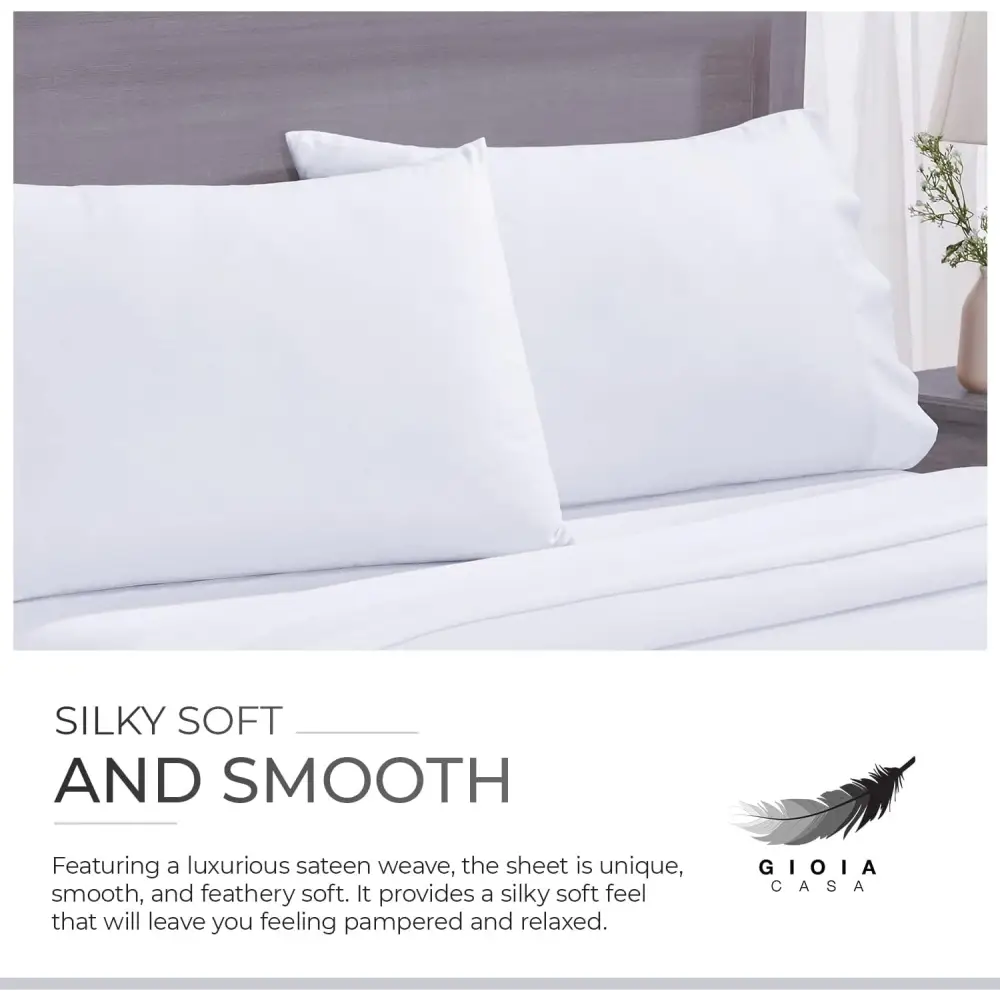 Bamboo Cotton Blend All Season Bedding Set - White - Single Size - Home & Garden > Bedding > Bed Sheets