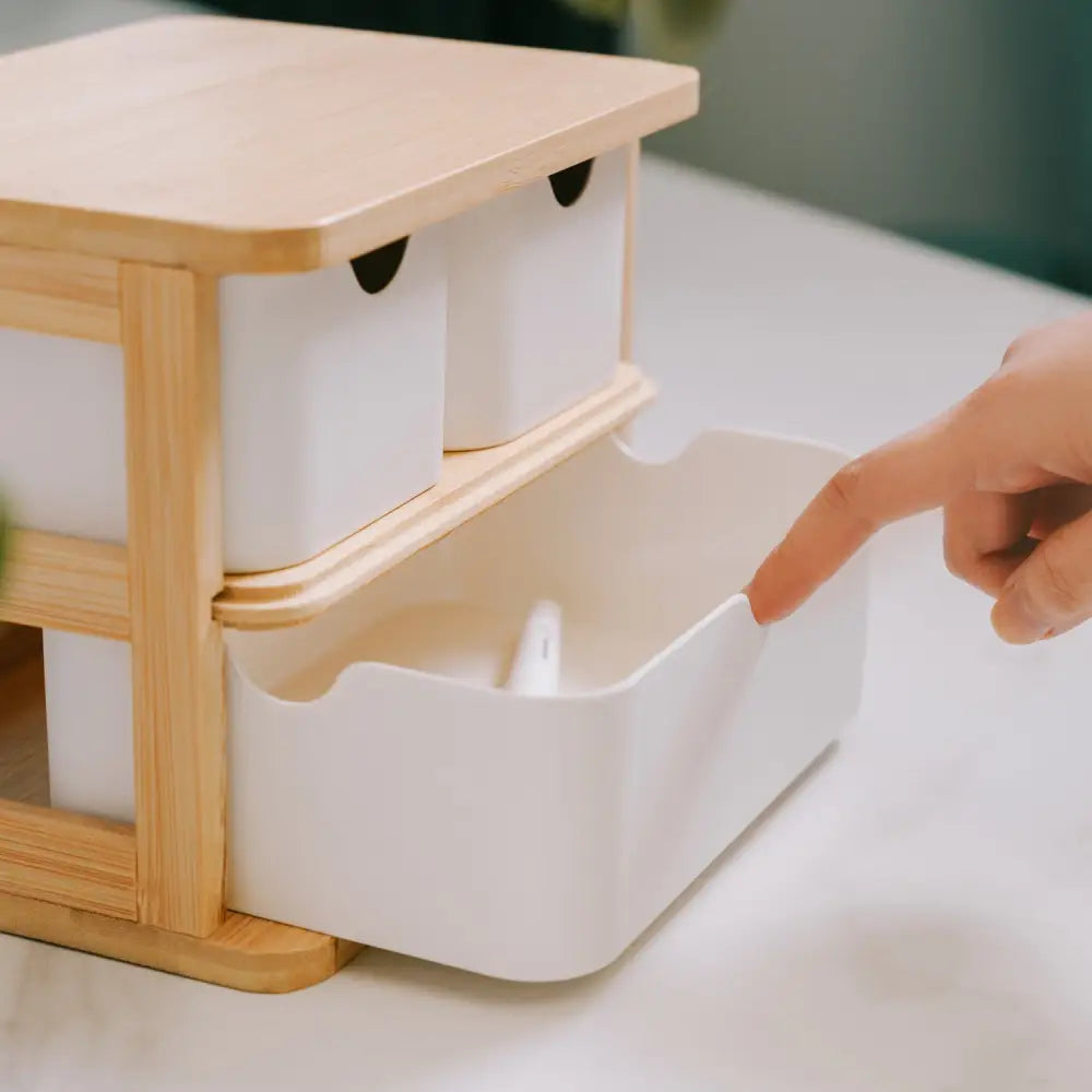 Bamboo Fibre Storage Drawer Set - Furniture > Office > Storage Cabinets