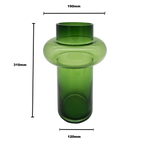 Bamboo Glass Vase - Green L - Home & Garden > Decor