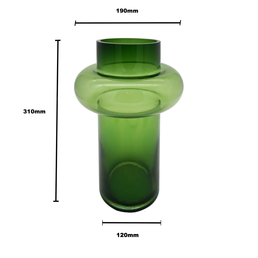 Bamboo Glass Vase - Green L - Home & Garden > Decor