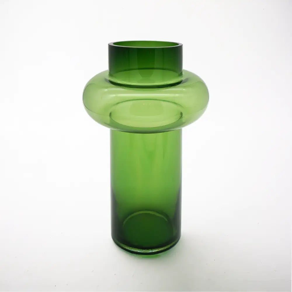 Bamboo Glass Vase - Green L - Home & Garden > Decor