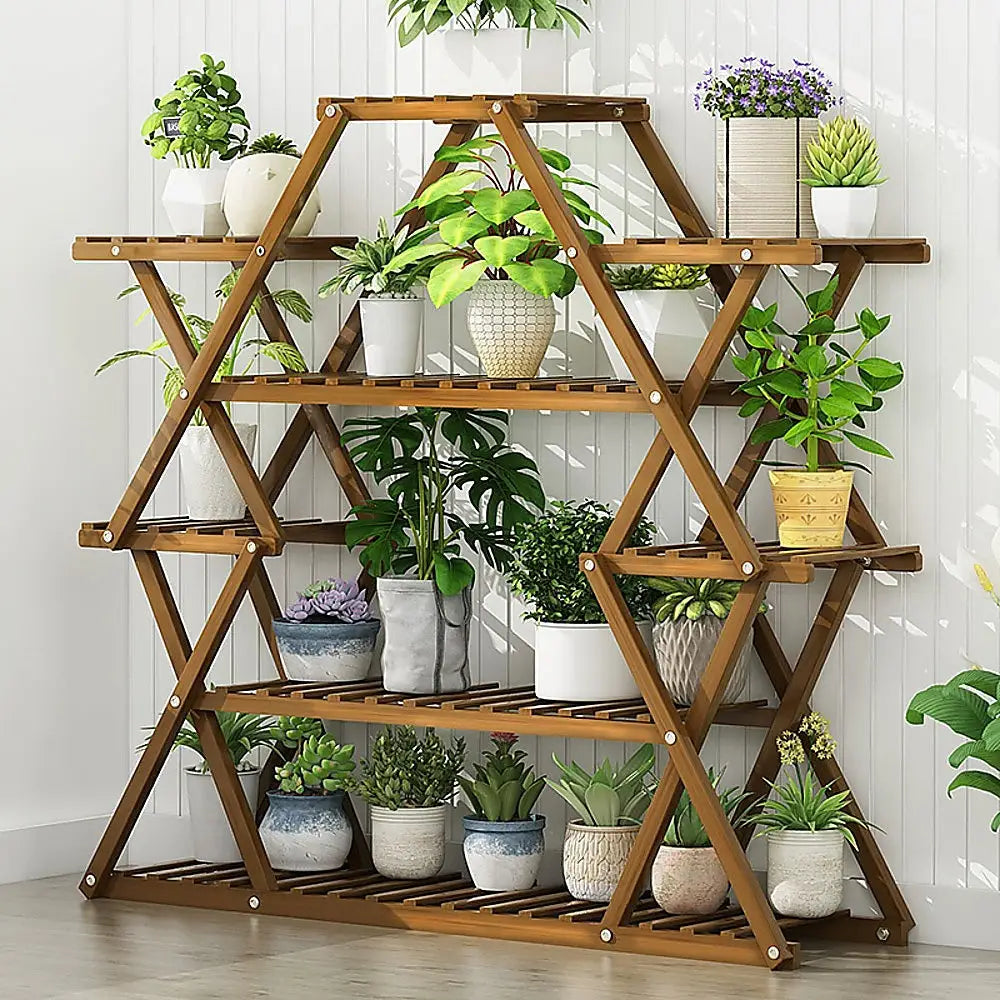 Bamboo Multilayer Flower Plant Bonsai Rack Shelf Stand Porch Lawn Patio - Furniture > Office